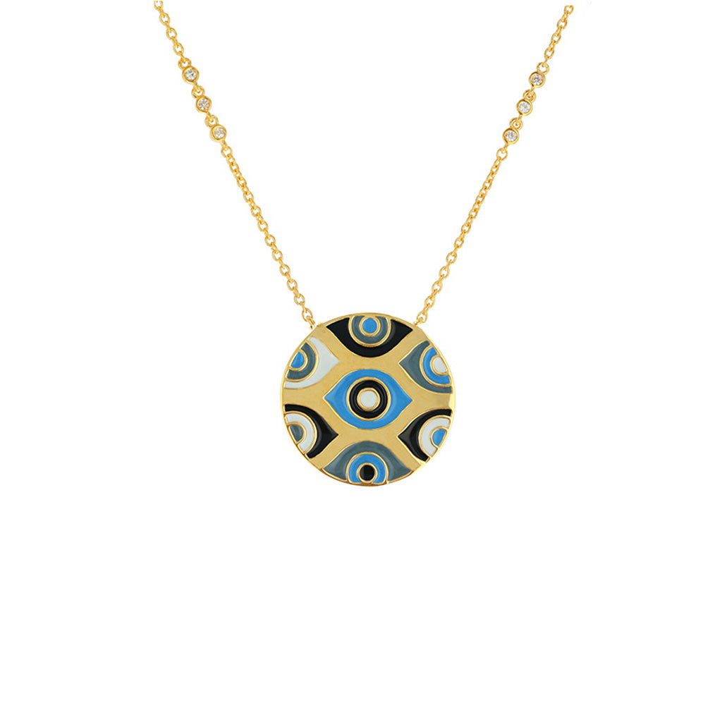 Athena Evil Eye Necklace Blue