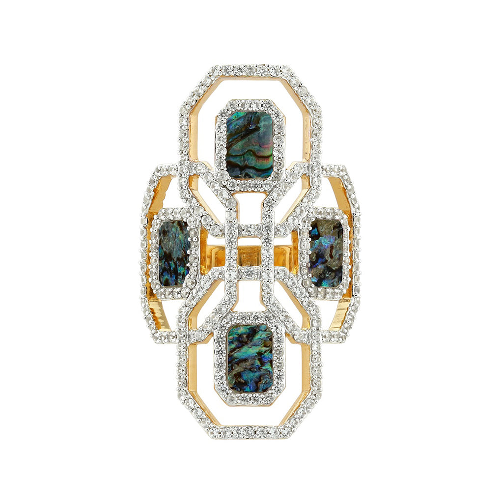 Carol Brodie Juno Shield Ring in Abalone Carol Brodie Collection