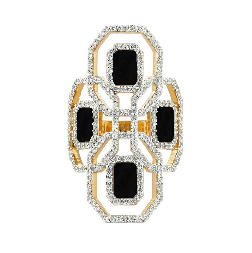 Carol Brodie Juno Shield Ring in Black Onyx - Carol Brodie Collection
