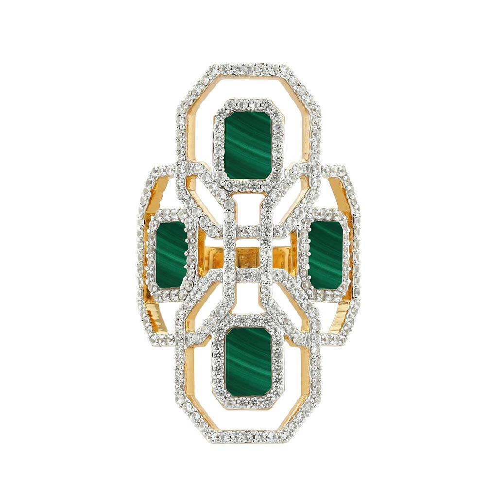 Juno Shield Ring Malachite